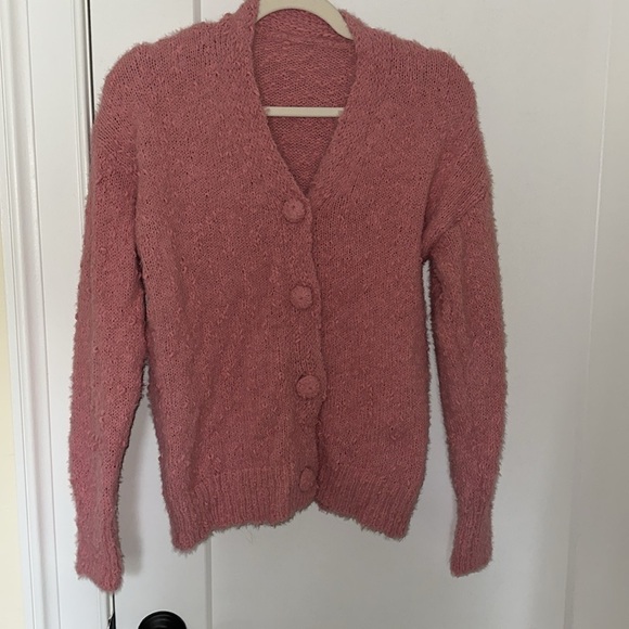 Pink soft cardigan with big buttons! - Picture 3 of 4